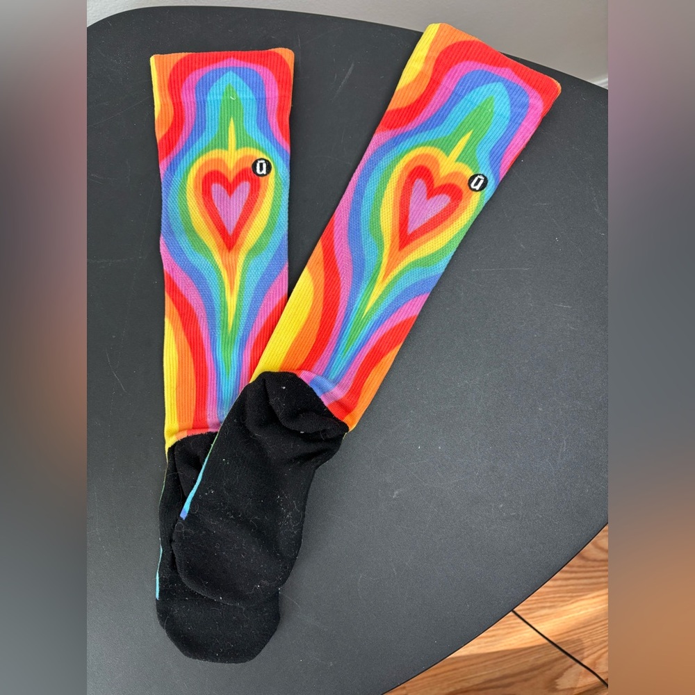 Rainbow Heart Compression Socks